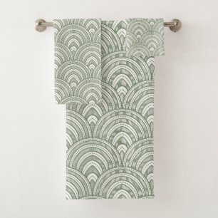 Elegante salie groene bogen bad handdoek