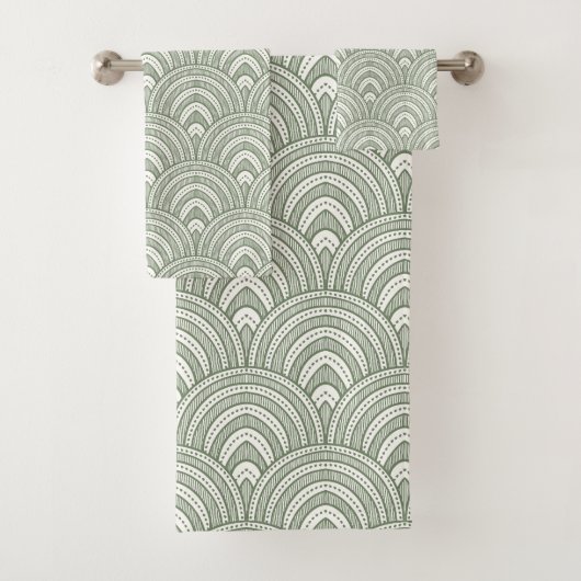 Elegante salie groene bogen bad handdoek (Insitu)
