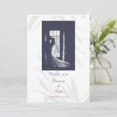 Elegante Salie Groene Botanische Bruiloft Bedankkaart (Staand voorkant)