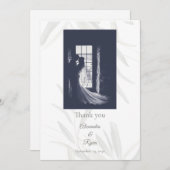 Elegante Salie Groene Botanische Bruiloft Bedankkaart (Voorkant / Achterkant)