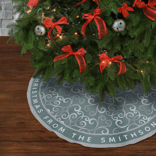 ELEGANTE SALIE GROENE EN ZILVEREN KERSTAMASKEREN M KERSTBOOM ROK