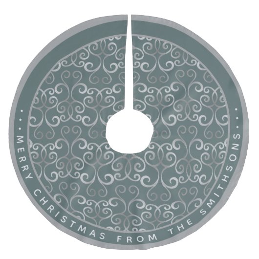 ELEGANTE SALIE GROENE EN ZILVEREN KERSTAMASKEREN M KERSTBOOM ROK (Voorkant)