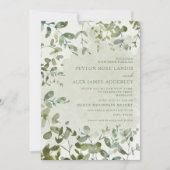 Elegante salie groene eucalyptus botanische bruilo kaart (Voorkant)