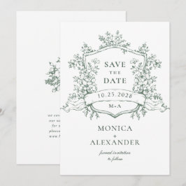 Elegante Salie Groene Franse Tuin Bloemen Bruiloft Save The Date