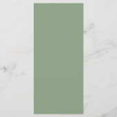 Elegante Salie Groene Gouden Palm Bruiloft Menu (Achterkant)