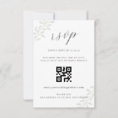 Elegante Salie Groene Huwelijks QR-code RSVP (Voorkant)