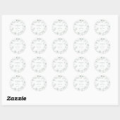 Elegante Salie Groene Klassieke Bloemen Bruiloft Ronde Sticker (Vel)