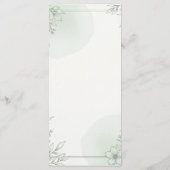 Elegante Salie Groene Lijn Kunst Bloemendiner Menu (Achterkant)