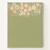 Elegante salie groene pastel bloemenkookboek recep notitieboek (Achterkant)