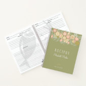 Elegante salie groene pastel bloemenkookboek recep notitieboek (Binnen)
