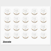 Elegante Salie Groene Rozen Bruiloft Ronde Sticker (Vel)