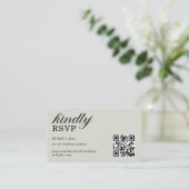 Elegante Salie Groene RSVP Website QR Code Informatiekaartje (Staand voorkant)