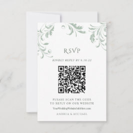 Elegante Salie Groene Trouw QR Code Antwoord Onlin