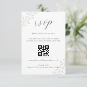 Elegante Salie Groene Trouw QR code RSVP Kaartje (Staand voorkant)