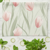 Elegante salie groene tulp patten theedoek (Gevouwen)