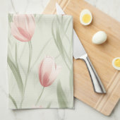 Elegante salie groene tulp patten theedoek (Quarter Fold)