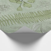 Elegante Salie Groene Waterverf Bloemen Cadeaupapier (Hoek)