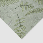 Elegante Salie Groene Waterverf Bloemen Tissuepapier (Detail)