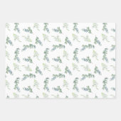 Elegante Salie Groene Waterverf Botanische Geblade Inpakpapier Vel (Voorkant)