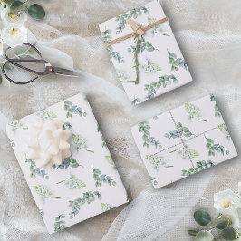 Elegante Salie Groene Waterverf Botanische Geblade Inpakpapier Vel