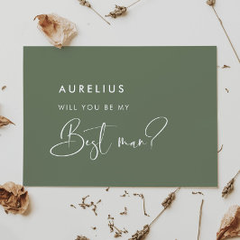 Elegante salie groene Wil je mijn getuige zijn kaa Kaart