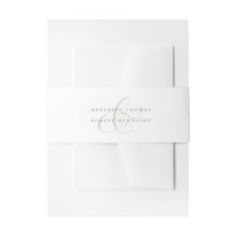 Elegante Salie Groene & Witte Ampersand Trouw Uitnodigingen Wikkel