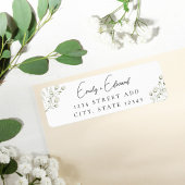 Elegante Salie Groene Witte Bloem Bruiloft Adres Etiket