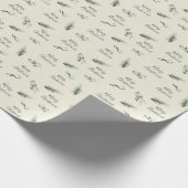 Elegante salie hand getrokken dennen aangepaste ke cadeaupapier (Hoek)