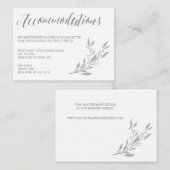 Elegante salie huwelijks accommodatiekaarten informatiekaartje (Voorkant / Achterkant)