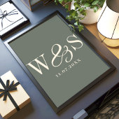 Elegante salie initiaal bruidsparen poster