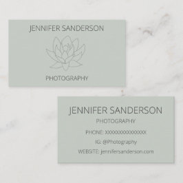 Elegante salie lotus bloem minimalistische fotogra visitekaartje