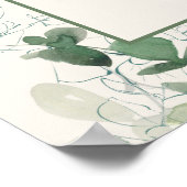 Elegante salie mosgroene eucalyptus bruiloftsborre poster (Hoek)