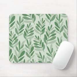 Elegante Salie & Olijfblad Natuur Patroon Muismat