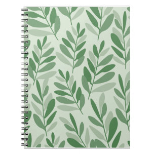Elegante Salie & Olijfblad Natuur Patroon Notitieboek