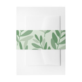 Elegante Salie & Olijfblad Natuur Patroon Uitnodigingen Wikkel