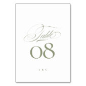 Elegante Salie op Witte Kalligrafie Bruiloft Kaart (Achterkant)