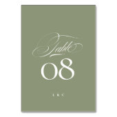 Elegante Salie op Witte Kalligrafie Bruiloft Kaart (Voorkant)