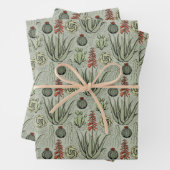 Elegante salie, Sinaasappel & witte bloemmotief Bl Inpakpapier Vel (In situ)