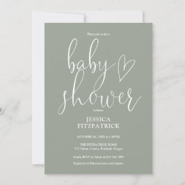 Elegante Saliegroen Geslacht Neutrale Baby Shower Kaart