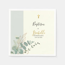 Elegante Saliegroen Gouden Eucalyptus Doopfeest