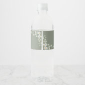 Elegante saliegroen waterfles etiket (Achterkant)
