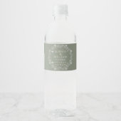 Elegante saliegroen waterfles etiket (Voorkant)