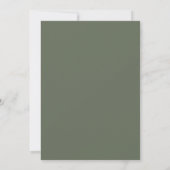 Elegante Saliegroen & Witte Moderne Scriptie Bruil Kaart (Achterkant)