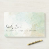 Elegante saliegroene aquarel Post-It-notities Post-it® Notes (Op bureau)