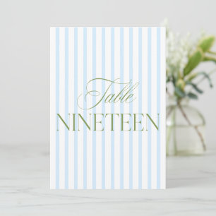 Elegante Saliegroene & Blauwe Trouw 19 Tafelnummer