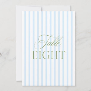 Elegante Saliegroene & Blauwe Trouwtafel Nummer Kaart