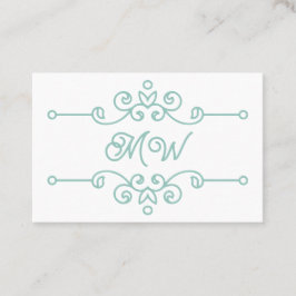 Elegante Saliegroene Bloei Chic Monogram Vintage Visitekaartje