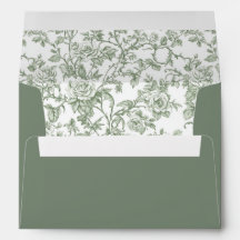 Elegante saliegroene bloem toile trouwadres