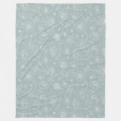 Elegante Saliegroene Bloemen Fleece Deken (Voorkant)