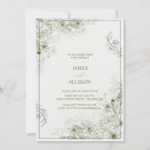 Elegante Saliegroene Bloemen Kaart (Voorkant)